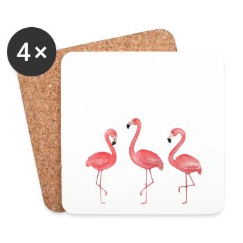 Sweet flamingo shirt - Coasters (set of 4) - white - Front