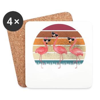 Dire drôle de flamant rose - Dessous de verre (lot de 4) - blanc - Devant
