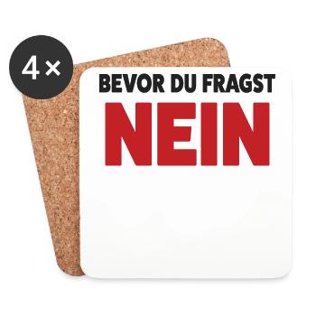 Bevor du fragst - Untersetzer (4er-Set) - Weiß - Vorne