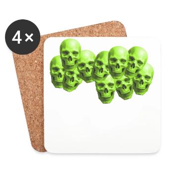 skull neon place art work mode style aesthetic - Dessous de verre (lot de 4) - blanc - Devant
