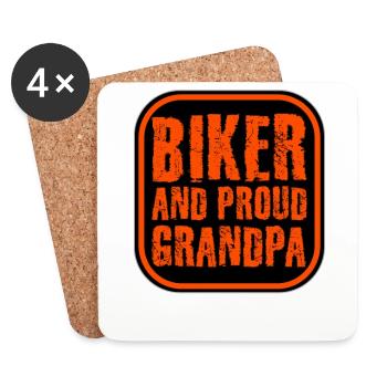 Biker and proud Grandpa! Proud Grandpa's Designs - Coasters (set of 4) - white - Front