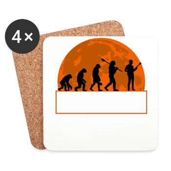 Bass Guitar Lover Shirt, Funny Human Evolution - Coasters (set of 4) - white - Front