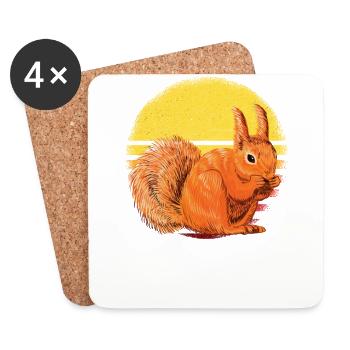 Squirrel saying - Coasters (set of 4) - white - Front