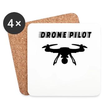 DRONE: Drone Pilot - Coasters (set of 4) - white - Front