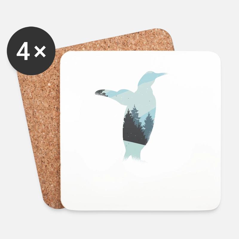 Pinguin Pinguine Südpol - Untersetzer (4er-Set) - Weiß
