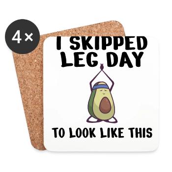 BODYBUILDING I skipped leg day to look like this - Coasters (set of 4) - white - Front