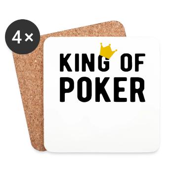 POKER: roi du poker - Dessous de verre (lot de 4) - blanc - Devant