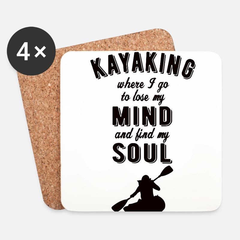 KAYAKING: Kayaking Soul - Untersetzer (4er-Set) - Weiß