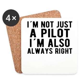 Aviation Airplane Flying Airline not just a pilot - Coasters (set of 4) - white - Front