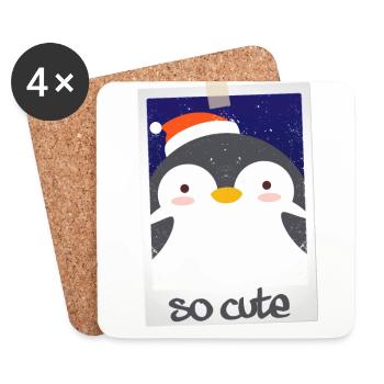 Pinguin so cute 9/13 - Untersetzer (4er-Set) - Weiß - Vorne