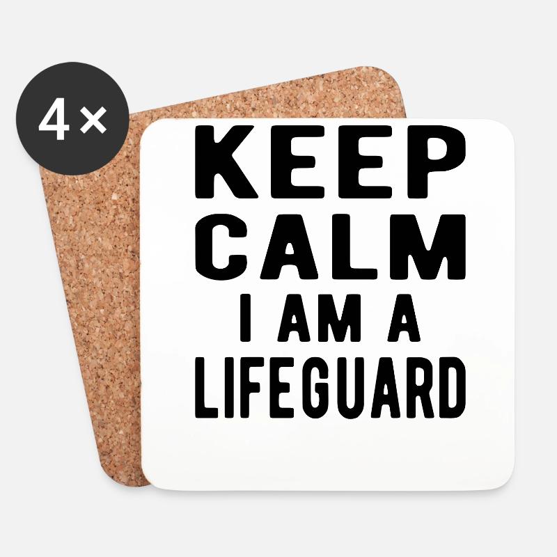 Lifeguard : Keep calm I am a Lifeguard - Untersetzer (4er-Set) - Weiß