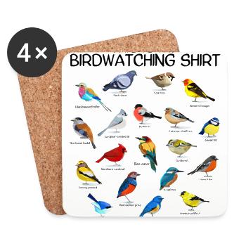Vögel beobachten Orinthologe Birdwatching Geschenk - Untersetzer (4er-Set) - Weiß - Vorne