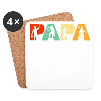 Funny Papa Painter Father's Day Gift for Dad - Coasters (set of 4) - white - Front