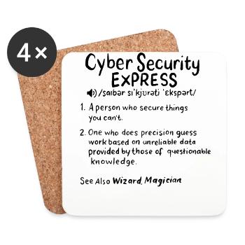 CYBER SECURITY: Cyber Security Definition - Untersetzer (4er-Set) - Weiß - Vorne