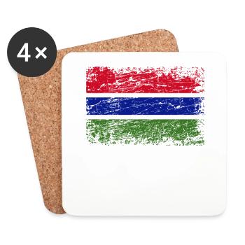 Gambia Gambian Flag Flag - Coasters (set of 4) - white - Front