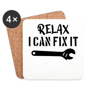 CRAFTSMAN HANDYMAN: relax I can fix it - Coasters (set of 4) - white - Front