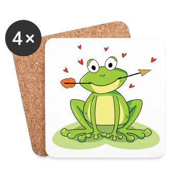 Frog comic, love - Coasters (set of 4) - white - Front