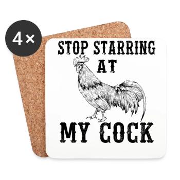 Funny Farmer Chicken Funny Cock Country Farm gift - Coasters (set of 4) - white - Front