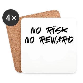 STOCK MARKET/FOREX TRADER no risk no reward - Coasters (set of 4) - white - Front