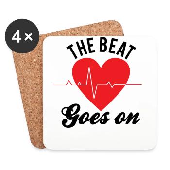 HEART SURGERY HEART ATTACK : The Beat Goes On - Coasters (set of 4) - white - Front