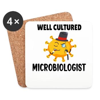 Microbiologist Microbiology Biology teacher Gift - Coasters (set of 4) - white - Front