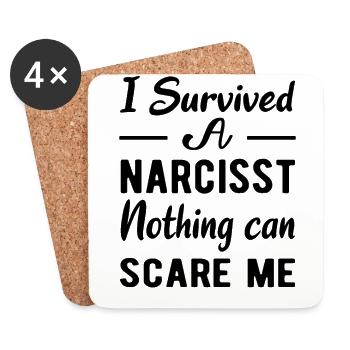 DOMESTIC VIOLENCE AWARENESS I Survived Narcissist - Coasters (set of 4) - white - Front