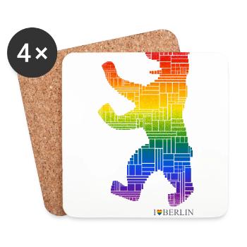 Berliner Bär - I Love Berlin - Pride Edition - Coasters (set of 4) - white - Front