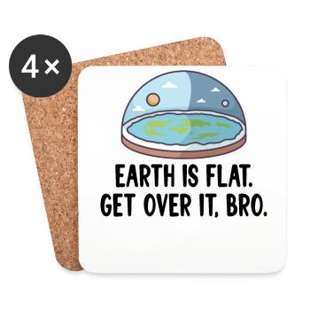 Flat Earth Theory Flat Earth Army Earth - Dessous de verre (lot de 4) - blanc - Devant