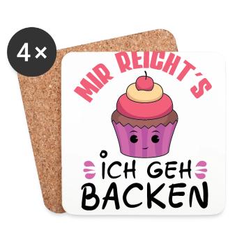 Backen Bäckerei Cupcakes Konditor Kuchen Geschenk - Untersetzer (4er-Set) - Weiß - Vorne