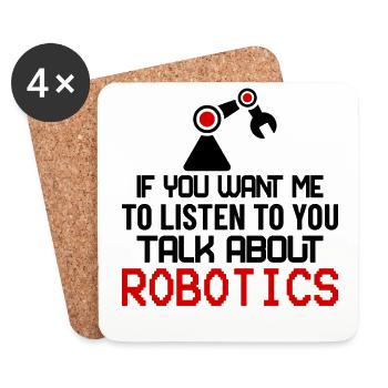 Robotics Robotic Fans Machine Learning Gift Idea - Dessous de verre (lot de 4) - blanc - Devant
