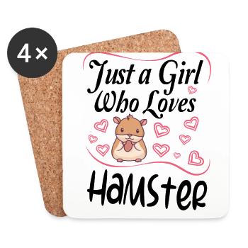 Hamster Hamsters : just a girl who loves Hamster - Coasters (set of 4) - white - Front