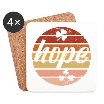 Hope Shirts für Herren und Ladies - Untersetzer (4er-Set) - Weiß - Vorne