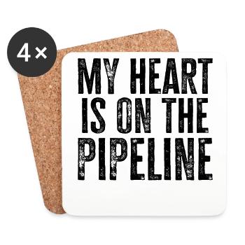 Pipeliner Gift Idea: my heart is on the pipeline - Untersetzer (4er-Set) - Weiß - Vorne