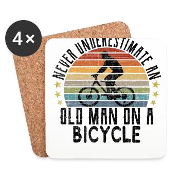 Bicycle Road Bike Cycling Cyclist Gift - Coasters (set of 4) - white - Front