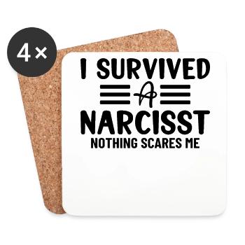 DOMESTIC VIOLENCE AWARENESS I Survived Narcisst - Coasters (set of 4) - white - Front