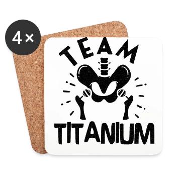 Hip Replacement Hip Surgery Post-OP Rehab Gift - Coasters (set of 4) - white - Front
