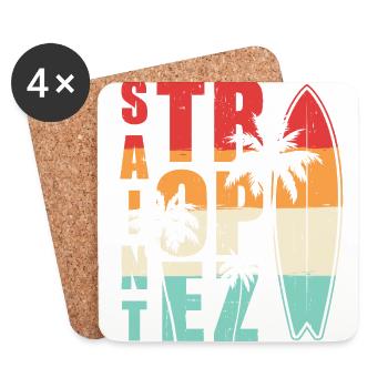 Saint Tropez Surfing Summer - Untersetzer (4er-Set) - Weiß - Vorne