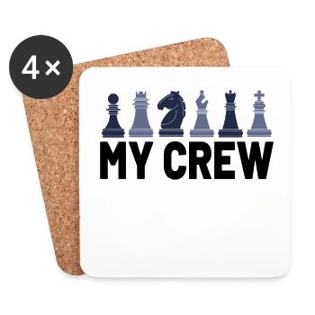 Joueur d’échecs Jeu d’échecs Jeu d’échecs Jeu de société - Dessous de verre (lot de 4) - blanc - Devant