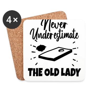 Cornhole Throwing Cornhole joueur Amoureux de Cornhole - Dessous de verre (lot de 4) - blanc - Devant