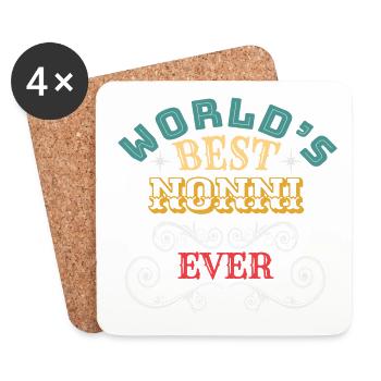 Worlds Best Nonni Ever - Untersetzer (4er-Set) - Weiß - Vorne