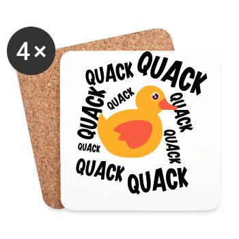 Gummiente Enten Vogeljagd Entenliebhaber Geschenk - Untersetzer (4er-Set) - Weiß - Vorne