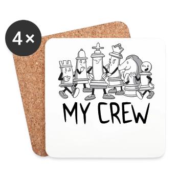 CHESS PLAYER CHESSBOARD CHESS GAME BOARD GAME GIFT - Coasters (set of 4) - white - Front