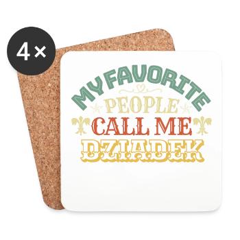 My favorite people call me Dziadek - Coasters (set of 4) - white - Front
