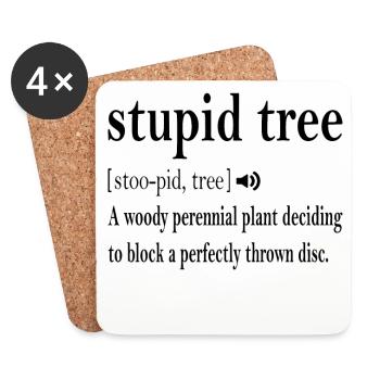 Stupid Tree Definition Disc Golf Frisbee Gift - Coasters (set of 4) - white - Front