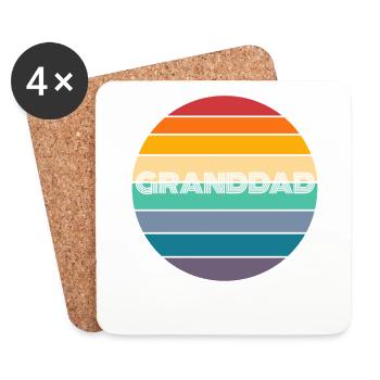 Rainbow Granddad Retro Vintage - Coasters (set of 4) - white - Front