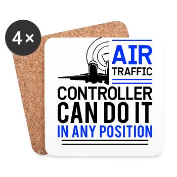 Air Traffic Controller Flight Service - Coasters (set of 4) - white - Front