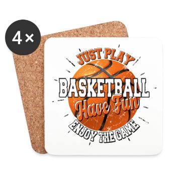 Spielen Sie Basketball viel Spaß spaß Spiel genießen, dunkel - Untersetzer (4er-Set) - Weiß - Vorne