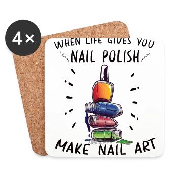 Nail Tech Nail Technician Manicurist Nails Artist - Coasters (set of 4) - white - Front