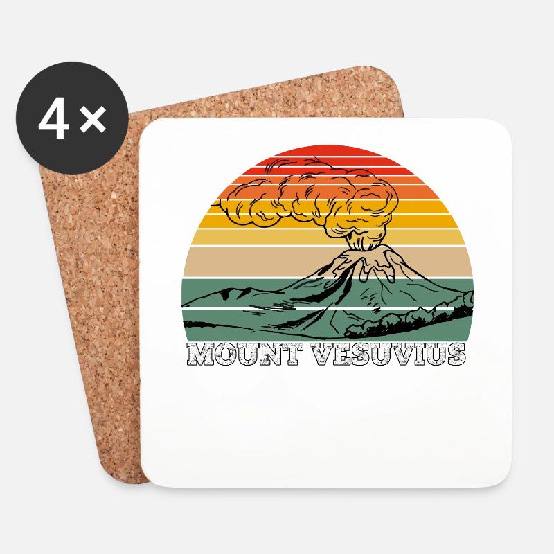 Mount Vesuvius - Coasters (set of 4) - white