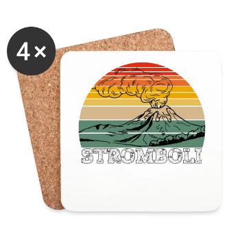 Stromboli - Untersetzer (4er-Set) - Weiß - Vorne